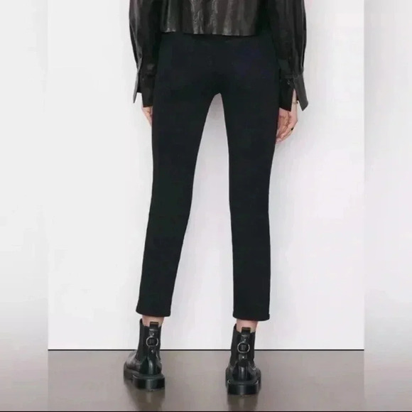 Frame LE HIGH STRAIGHT JEAN - FILM NOIR black cropped size 27 high rise - Picture 3 of 9